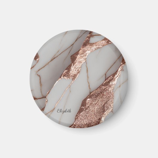 Trendiger Kupfer-Glitter-Marmor Magnet (Vorne)