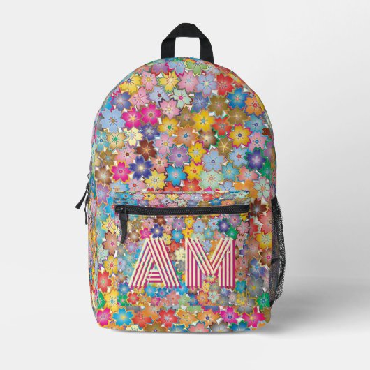 Trendiger, lebendiger floraler Rucksack mit indivi (Vorderseite)