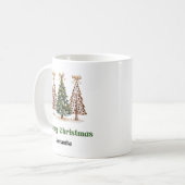 Trendiger Leopard-Weihnachtsbaum Personalisierter  Kaffeetasse (Vorderseite Links)