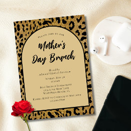 Trendiger Leopardenprint Moderner Muttertagsbrunch Einladung