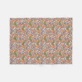 Trendiger Leopardenprint, Paradiesvögel, orange Fleecedecke (Vorderseite (Horizontal))
