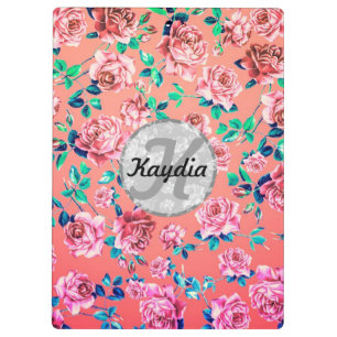 Trendiger Leuchtender Mädchenhafter Rosa Vintage-B Klemmbrett