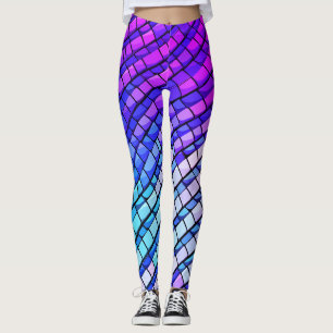 Trendiger lila Farbverlauf abstrakter geometrische Leggings