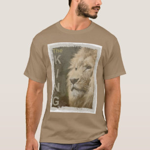 Trendiger Löwe Elegantes Modernes Kiesel-Farbtempl T-Shirt