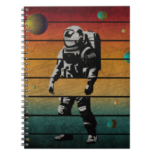 Trendiger lustiger Astronaut Vintage Weltraum Plan Notizblock