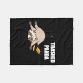 Trendiger lustiger kaputter Panda betrunkener Wasc Fleecedecke (Vorderseite (Horizontal))