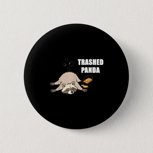 Trendiger lustiger zertrümmerter Panda betrunkener Button (Vorderseite)