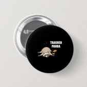 Trendiger lustiger zertrümmerter Panda betrunkener Button (Vorne & Hinten)