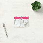 Trendiger Marmor, rosa individuelle Name Post-it Klebezettel (Büro)
