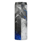Trendiger Marmorstein Blau Schwarz Grau Design Thermosbecher (Rückseite)