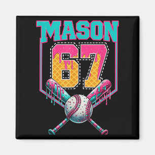 Trendiger Mason 67 Mem Eiscreme-Drip-Baseball-Gebu Magnet