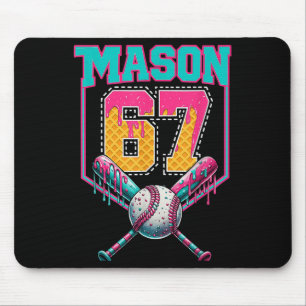 Trendiger Mason 67 Mem Eiscreme-Drip-Baseball-Gebu Mousepad