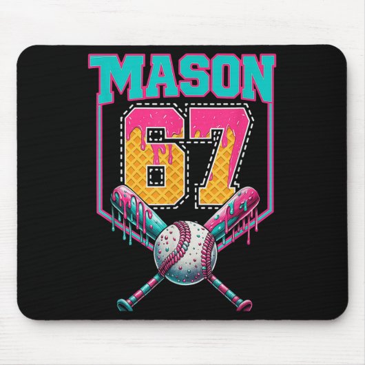 Trendiger Mason 67 Mem Eiscreme-Drip-Baseball-Gebu Mousepad (Vorne)