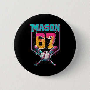 Trendiger Mason 67 Mem Eiscreme-Tropf Baseball Geb Button