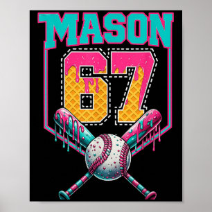 Trendiger Mason 67 Mem Eiscreme-Tropf Baseball Geb Poster