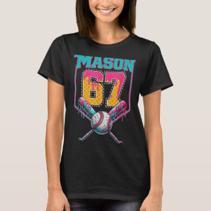 Trendiger Mason 67 Mem Eiscreme-Tropf Baseball Geb T-Shirt