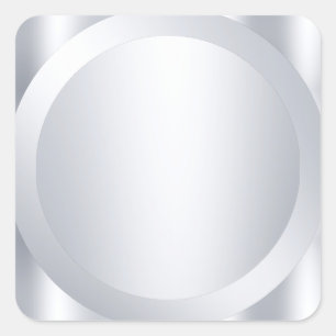 Trendiger metallischer Silber-Look, individuelle L Quadratischer Aufkleber