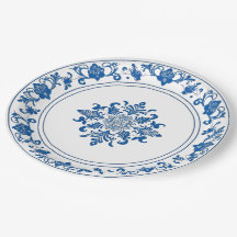 Trendiger minimalistischer Vintage-Blue-White-Chin
