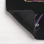trendiger mit Monogramm Glitzer-Agate aus lila und Mousepad (Ecke)