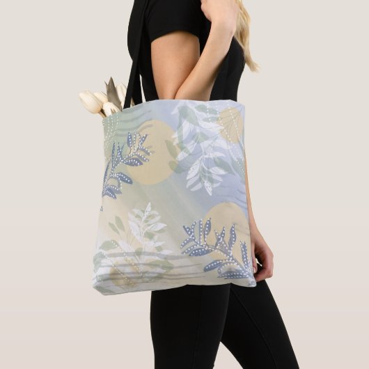 Trendiger moderner abstrakter floraler botanischer tasche (Von Nahem)
