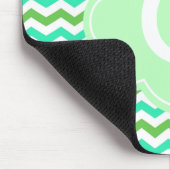 Trendiger, moderner, frischer grüner Chevron-Zickz Mousepad (Ecke)