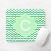 Trendiger, moderner, frischer grüner Chevron-Zickz Mousepad (Mit Mouse)