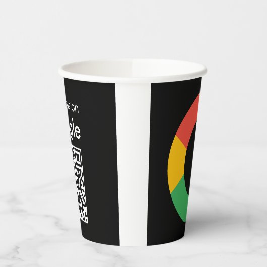 Trendiger moderner Google-Review-QR-Code Pappbecher (Links)