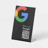 Trendiger moderner Google-Review-QR-Code Sockelschild (Vorderseite)