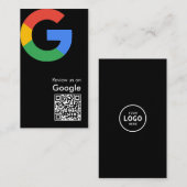 Trendiger moderner Google-Review-QR-Code Visitenkarte (Vorne/Hinten)