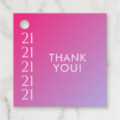 Trendiger moderner, knalliger rosa Gradient 21. Ge Geschenkanhänger (Vorderseite)