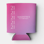 Trendiger moderner knalliger rosa Gradient 21. Geb Dosenkühler (Vorderseite)