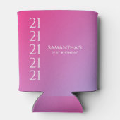 Trendiger moderner knalliger rosa Gradient 21. Geb Dosenkühler (Rückseite)