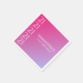 Trendiger moderner kühner rosa Gradient 21. Geburt Serviette (Ecke)