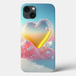 Trendiger moderner Mädchen-Liebesherz-Personalisie Case-Mate iPhone Hülle