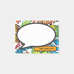Trendiger moderner personalisierter Comic-Book Post-it Klebezettel