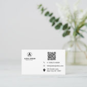 Trendiger Pastell-Wasserfarbspritzer QR-Code Visitenkarte (Stehend Vorderseite)