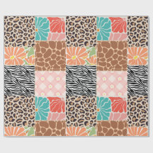 Trendiger Patchwork-Tierdruck & Blumenmuster-Einwi