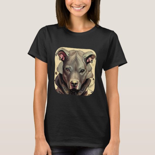 Trendiger Pitbull Hund 3 T-Shirt (Vorderseite)