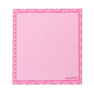 Trendiger Preppy Rosa Tropischer Blumenprint Notizblock