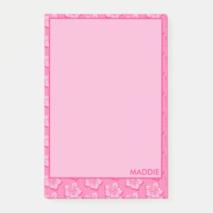 Trendiger Preppy Rosa Tropischer Blumenprint Post-it Klebezettel