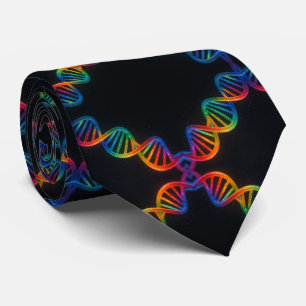 Trendiger Regenbogen-Doppelhelix-DNA-Schlips  Krawatte