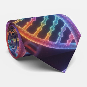 Trendiger Regenbogen-Doppelhelix-DNA-Schlips Krawatte