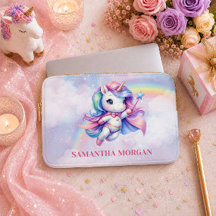 Trendiger Regenbogen-Einhorn-Magischer-Tag-Laptop- Laptopschutzhülle