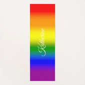 Trendiger Regenbogen-Gradienten-Schriftname Yogamatte (Vorderseite)