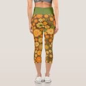 Trendiger Retro-Muster-Individuelle Name Capri Leggings (Rückseite)