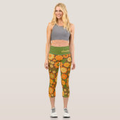 Trendiger Retro-Muster-Individuelle Name Capri Leggings (Vorderseite)