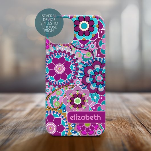 Trendiger Retro-Muster-individuelle Name Case-Mate iPhone Hülle