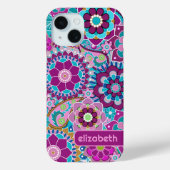 Trendiger Retro-Muster-individuelle Name Case-Mate iPhone Hülle (Rückseite)