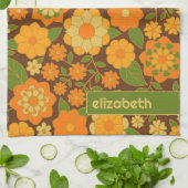 Trendiger Retro-Muster-Individuelle Name Geschirrtuch (Gefaltet)