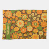 Trendiger Retro-Muster-Individuelle Name Geschirrtuch (Horizontal)